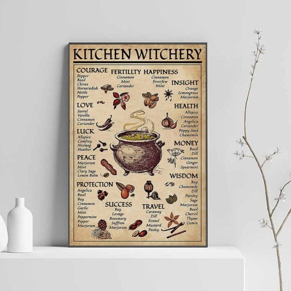 Kitchen Witchery Wall Art Poster No Frame, Vintage - Picture 1 of 1
